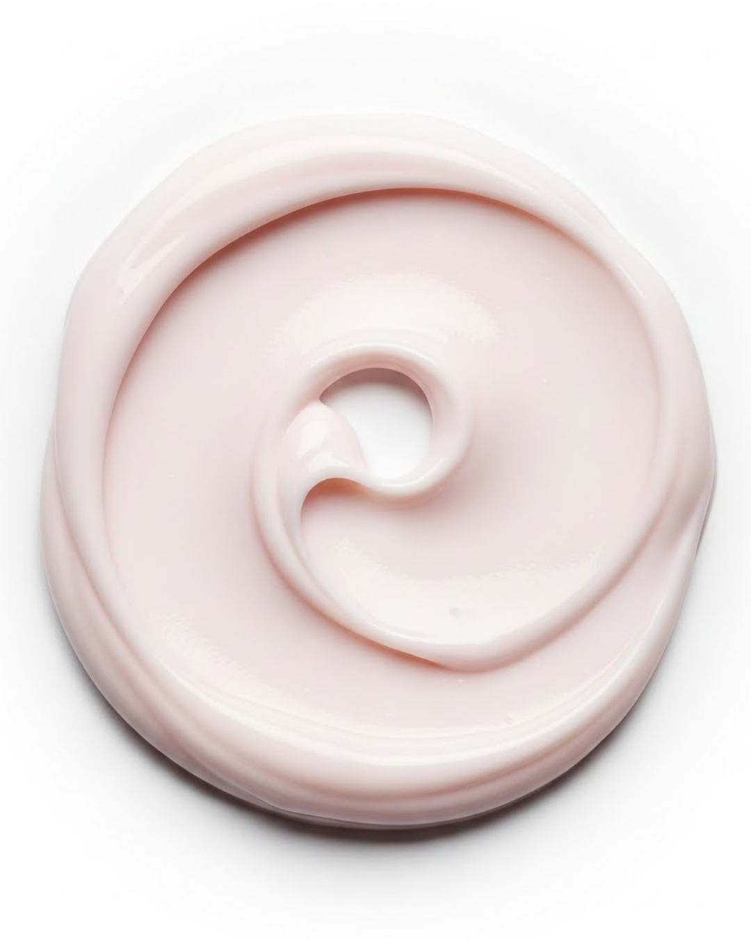 Pink cream swirl on a white background