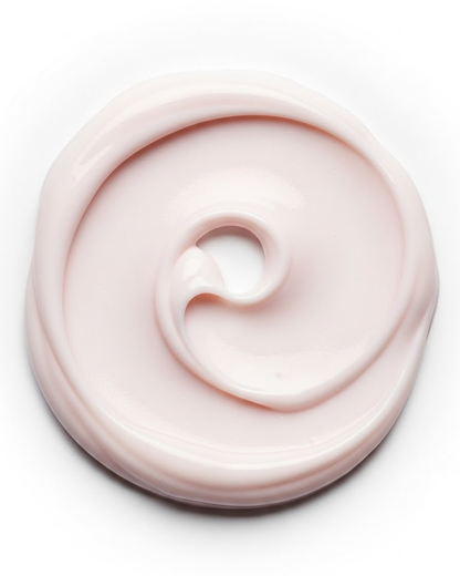 Pink cream swirl on a white background