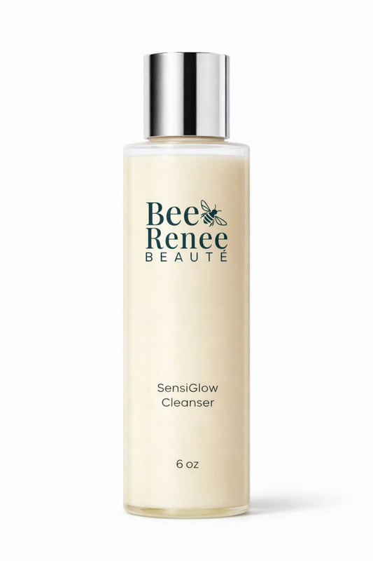 Bottle of Bee Renee Beaute SensiGlow Cleanser on a white background